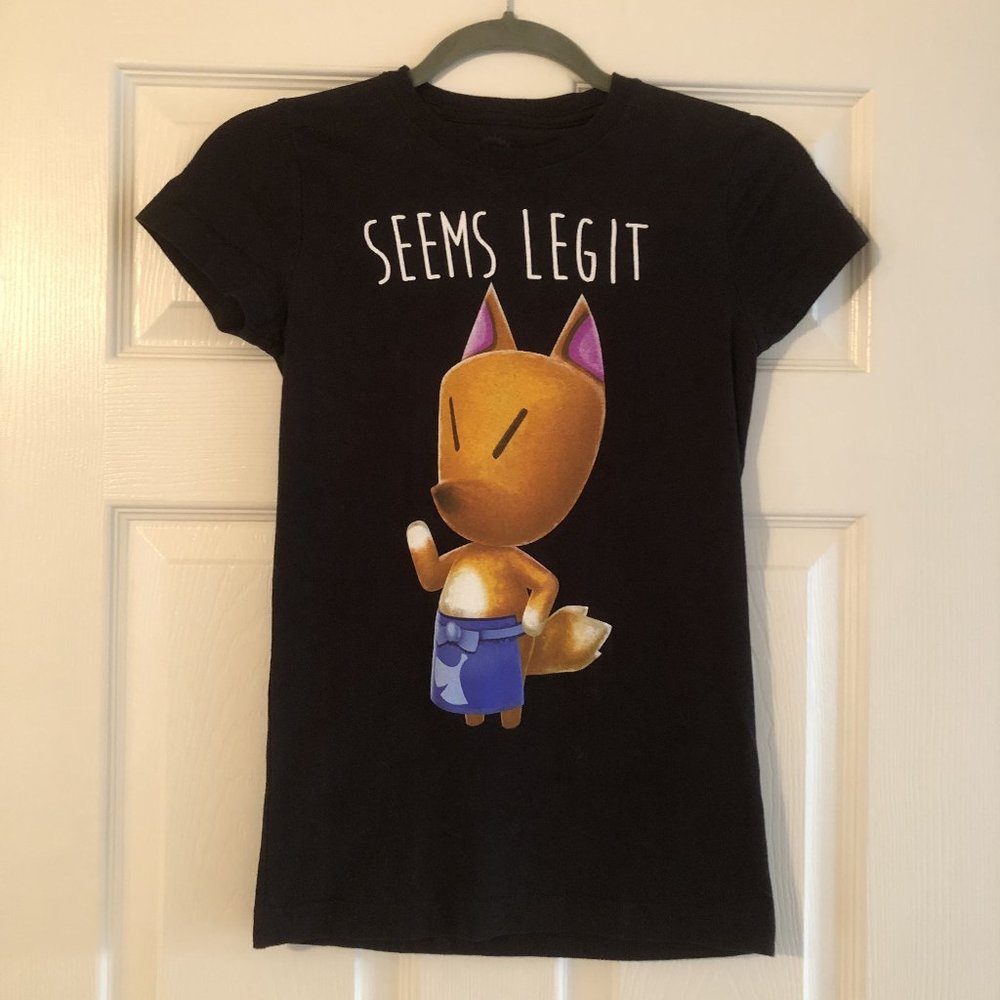 Official Nintendo Animal Crossing "Seems Legit" Redd Graphic Tee T-Shirt